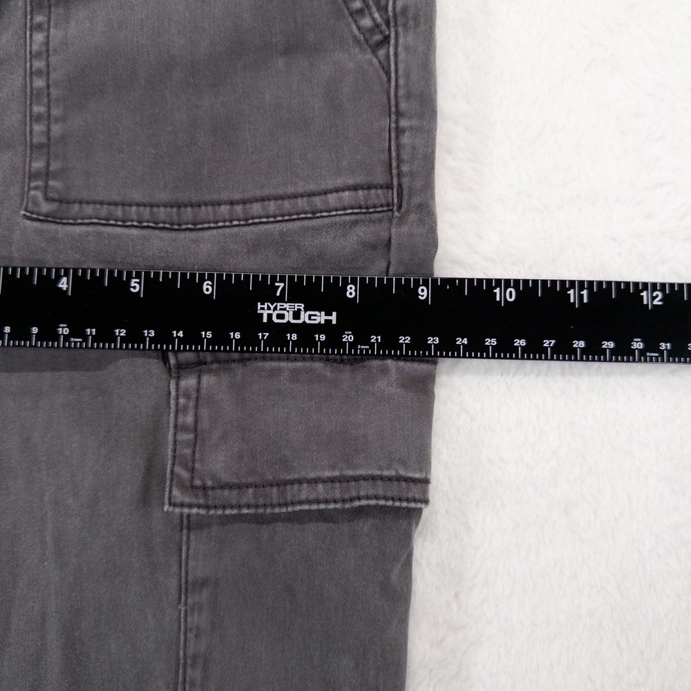 American Eagle Hi Rise Jegging 10 LONG Gray Cargo Pockets Drawstring Utility - Picture 8 of 14